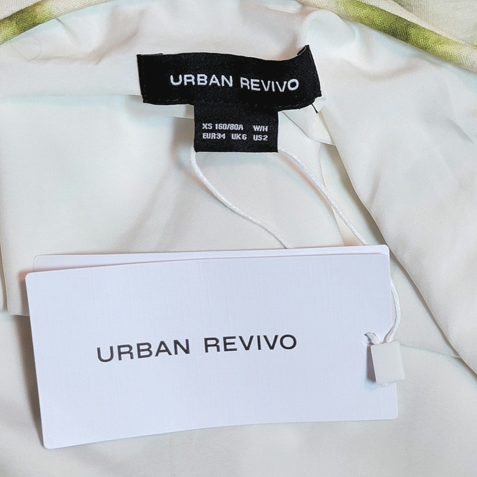 Urban Revivo Linen Blend Leaf Print Sleeveless Slip Maxi Dress Green Nwt Xs — image 8 of 8